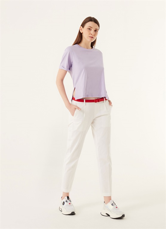 pantaloni a sigaretta effetto raso pantaloni a sigaretta effetto raso