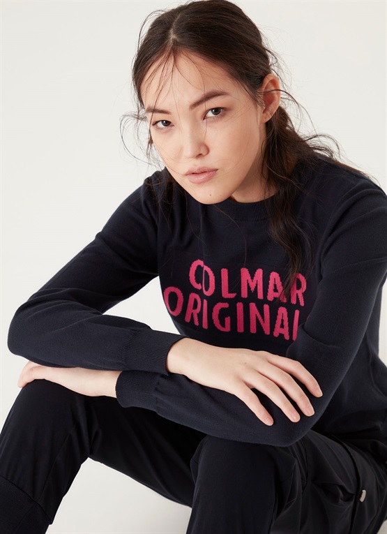 pullover con scritta jacquard pullover con scritta jacquard