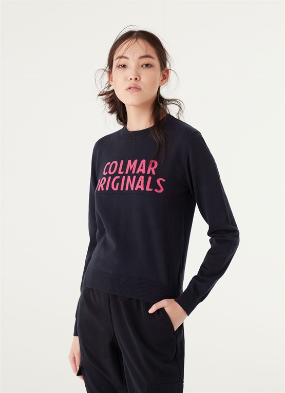 pullover con scritta jacquard pullover con scritta jacquard
