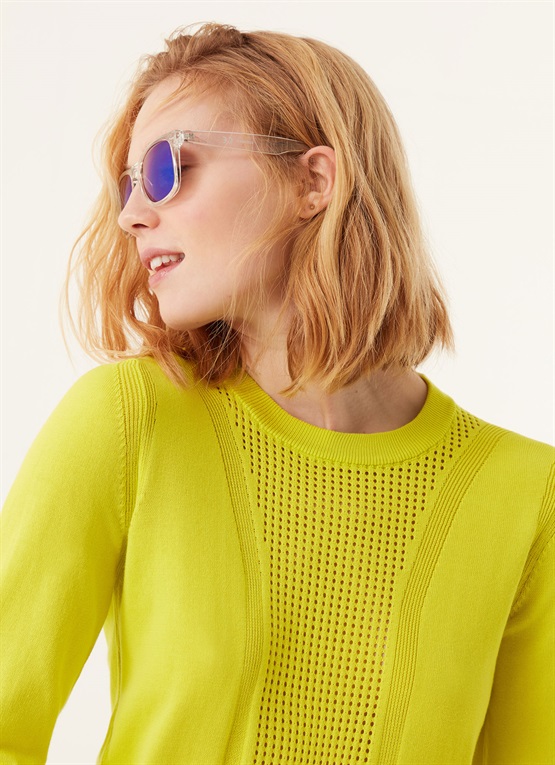 pullover in cotone effetto rete pullover in cotone effetto rete