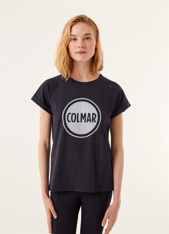 t-shirt con maxi logo effetto rete t-shirt con maxi logo effetto rete